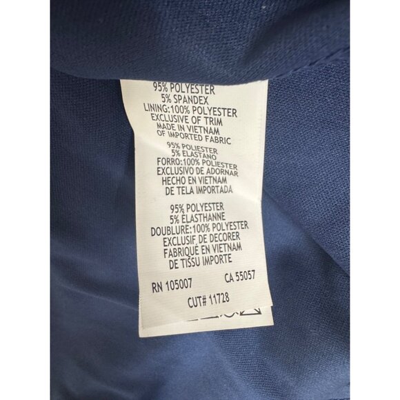 Marina Midnight Blue Velvet Blouson Embellished Long Gown Size 16W 1X Dress Plus - Picture 6 of 9